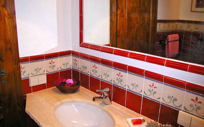 Washbasin with beige granite