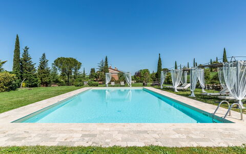 Villa Castiglione: Blue, Swimming Pool, Garden, Landscaping, Resort, Shade, Eco Hotel, Hacienda, Evergreen