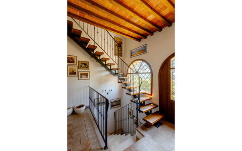 Villa Scianellone: Building, Furniture, Window, Wood, Chair, Interior Design, Floor, Wood Stain, Beam, Flooring