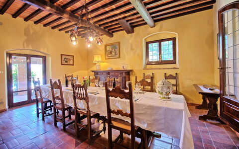 Villa Campogialli: Property, Building, Room, Interior Design, Ceiling, Estate, Real Estate, House, Dining Room, Furniture