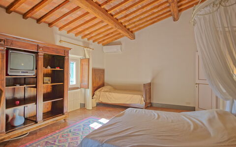 Villa Camaiore: Room, Bedroom, Property, Bed, Furniture, Building, Ceiling, House, Bed Sheet, Interior Design