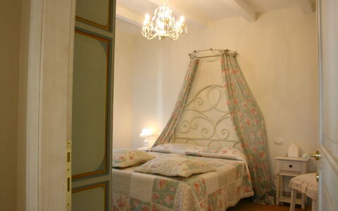 Casina Paradiso: Bed, Bedroom, Room, Furniture, Canopy Bed, Property, Light Fixture, Interior Design, Bed Frame, Lighting