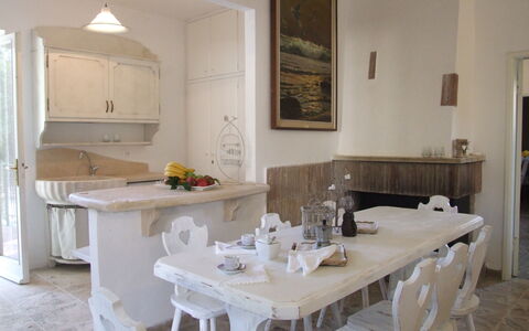 Villa Pineta: Room, Furniture, Property, Interior Design, Building, Table, Floor, House, Kitchen, Dining Room