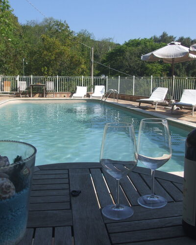 Villa Il Castagno: Water, Property, Swimming Pool, Azure, Plant, Tree, Outdoor Furniture, Bottle, Sky, Leisure