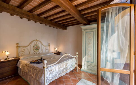 Villa La Fragola: Bedroom, Room, Property, Bed, Furniture, Building, Ceiling, Interior Design, House, Bed Sheet